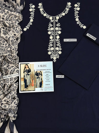 Lawn Embroidered 3Piece D-019