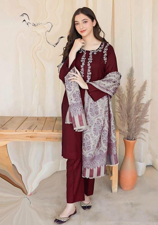 Lawn Embroidered 3Piece D-010