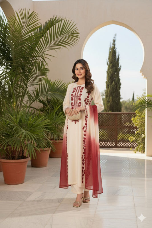 Lawn Embroidered 3Piece D-009