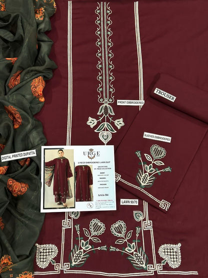 Lawn Embroidered 3Piece D-004