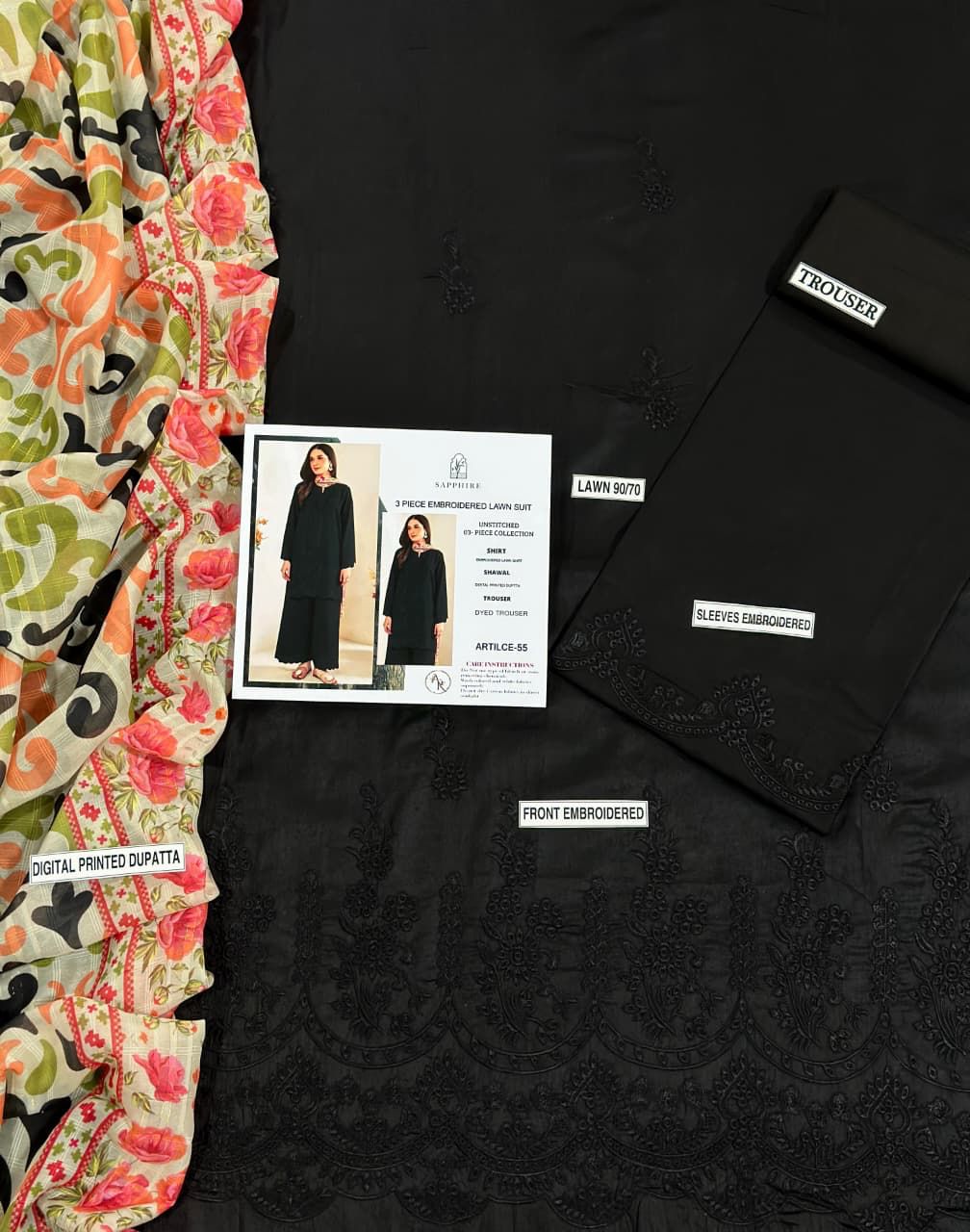 Sapphire Lawn EMB Chicken Kari 3Piece D-002