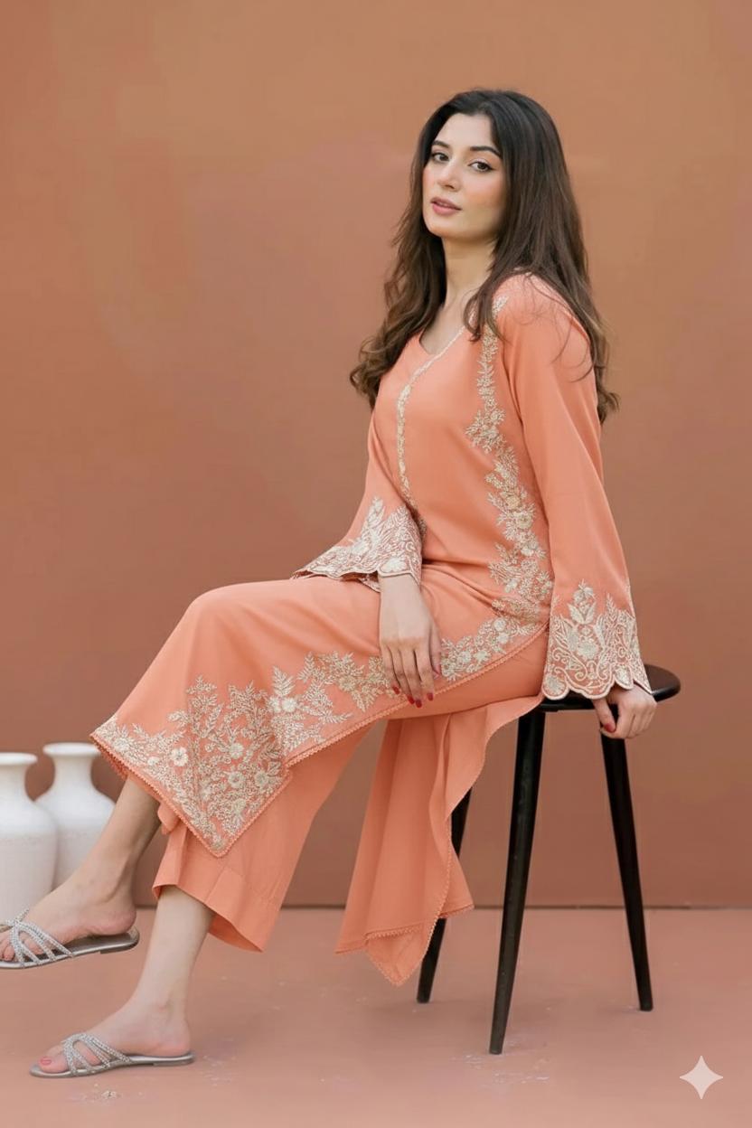 ASLING Lawn Embroidered 2Piece D-007