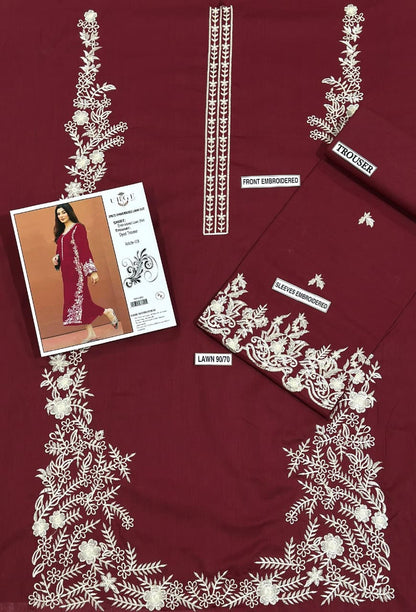 ASLING Lawn Embroidered 2Piece D-013