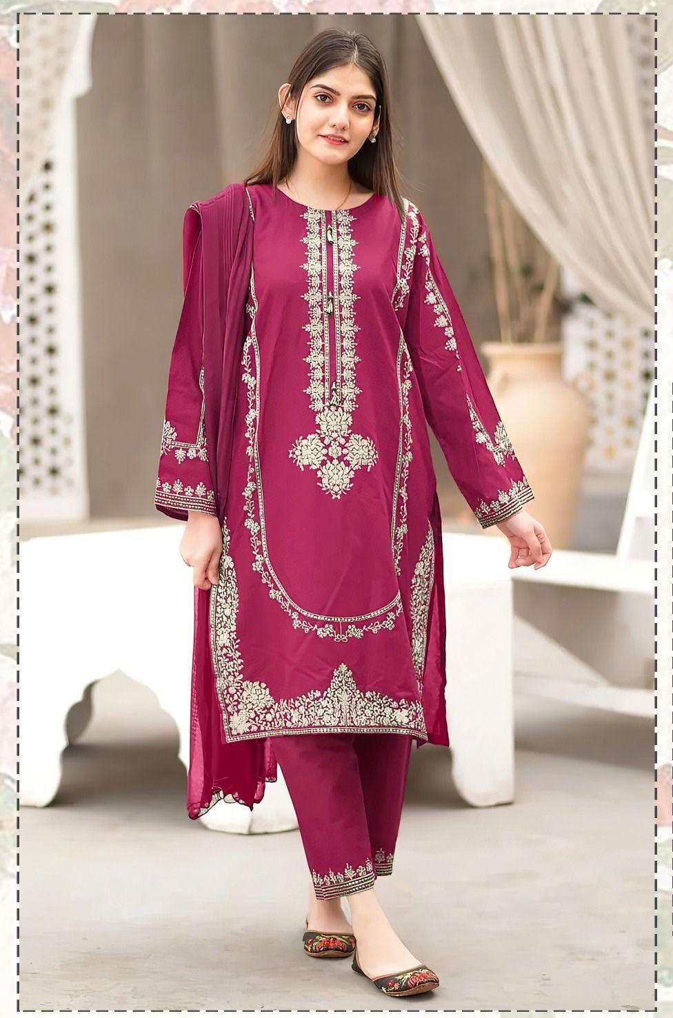 ASLING Lawn Embroidered 2Piece D-018