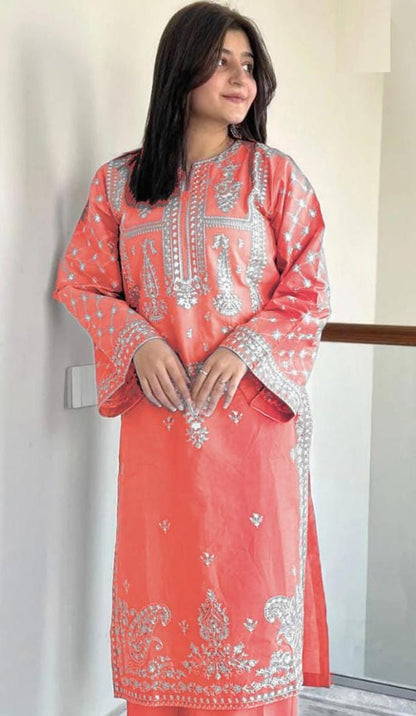 ASLING Lawn Embroidered 2Piece D-024