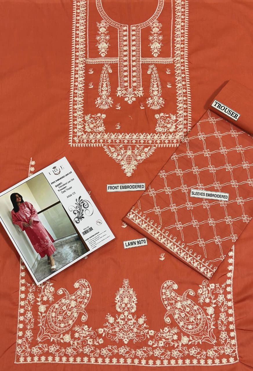 ASLING Lawn Embroidered 2Piece D-024