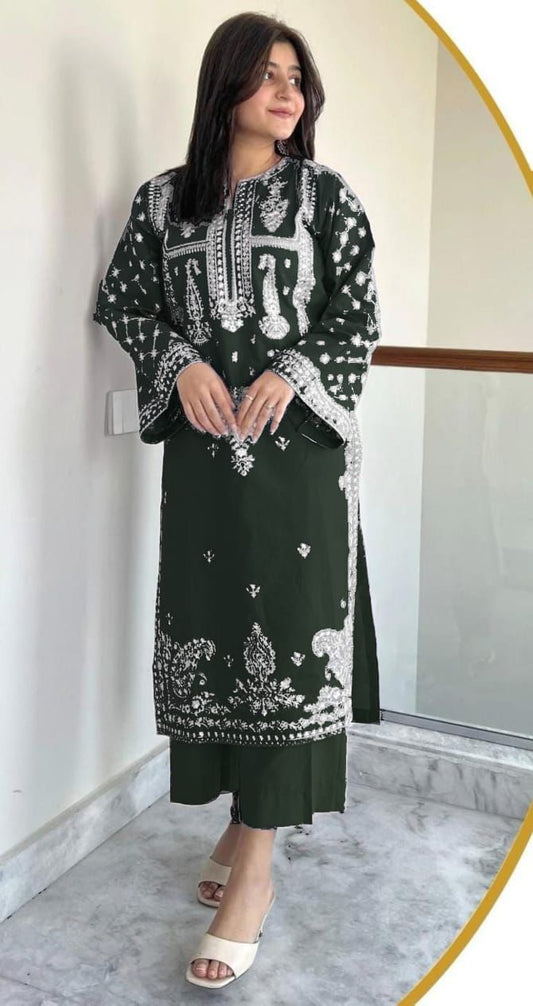 ASLING Lawn Embroidered 2Piece D-028