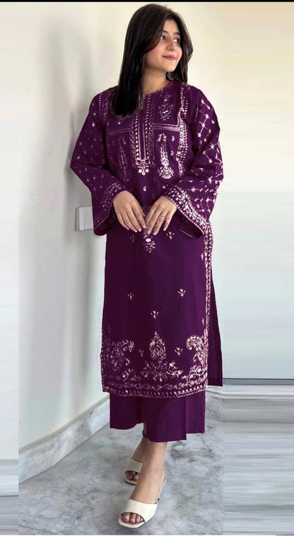 ASLING Lawn Embroidered 2Piece D-029
